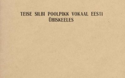 Sõster_Teise silbi poolpikk vokaal_1939_EST39