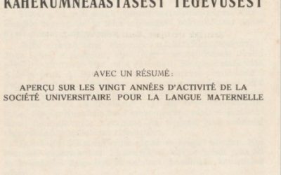 Ülevaade Akadeemilise Emakeele Seltsi kahekümneaastasest tegevusest_1940
