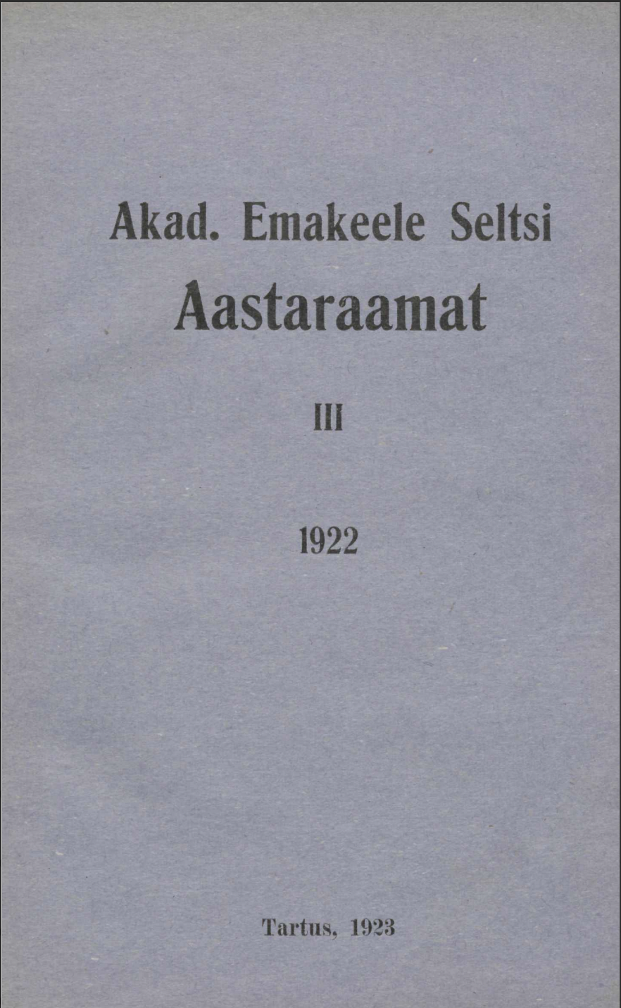 ESA 1922 III tiitelleht