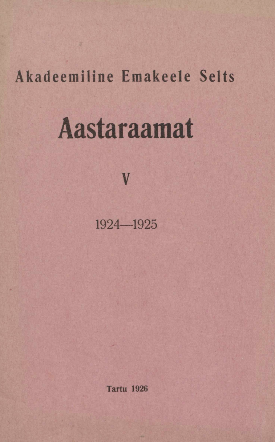 ESA 1924–1925 V tiitelleht